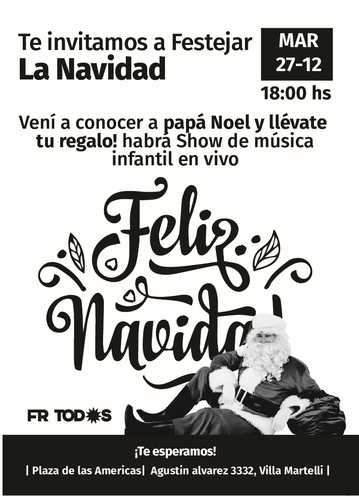 Papá Noel llega a la Plaza de las Américas, en Villa Martelli