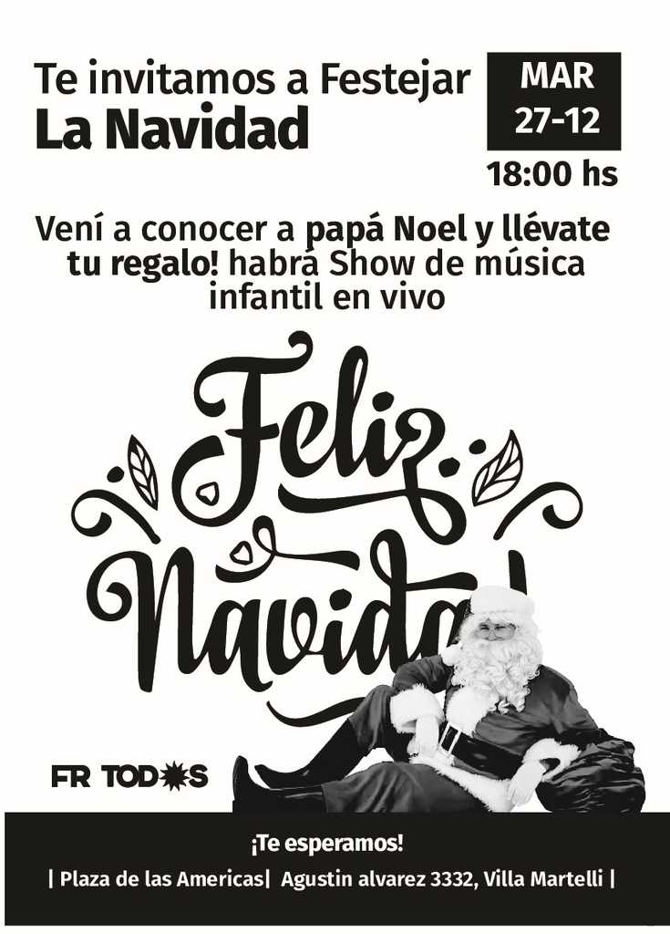 Papá Noel llega a la Plaza de las Américas, en Villa Martelli