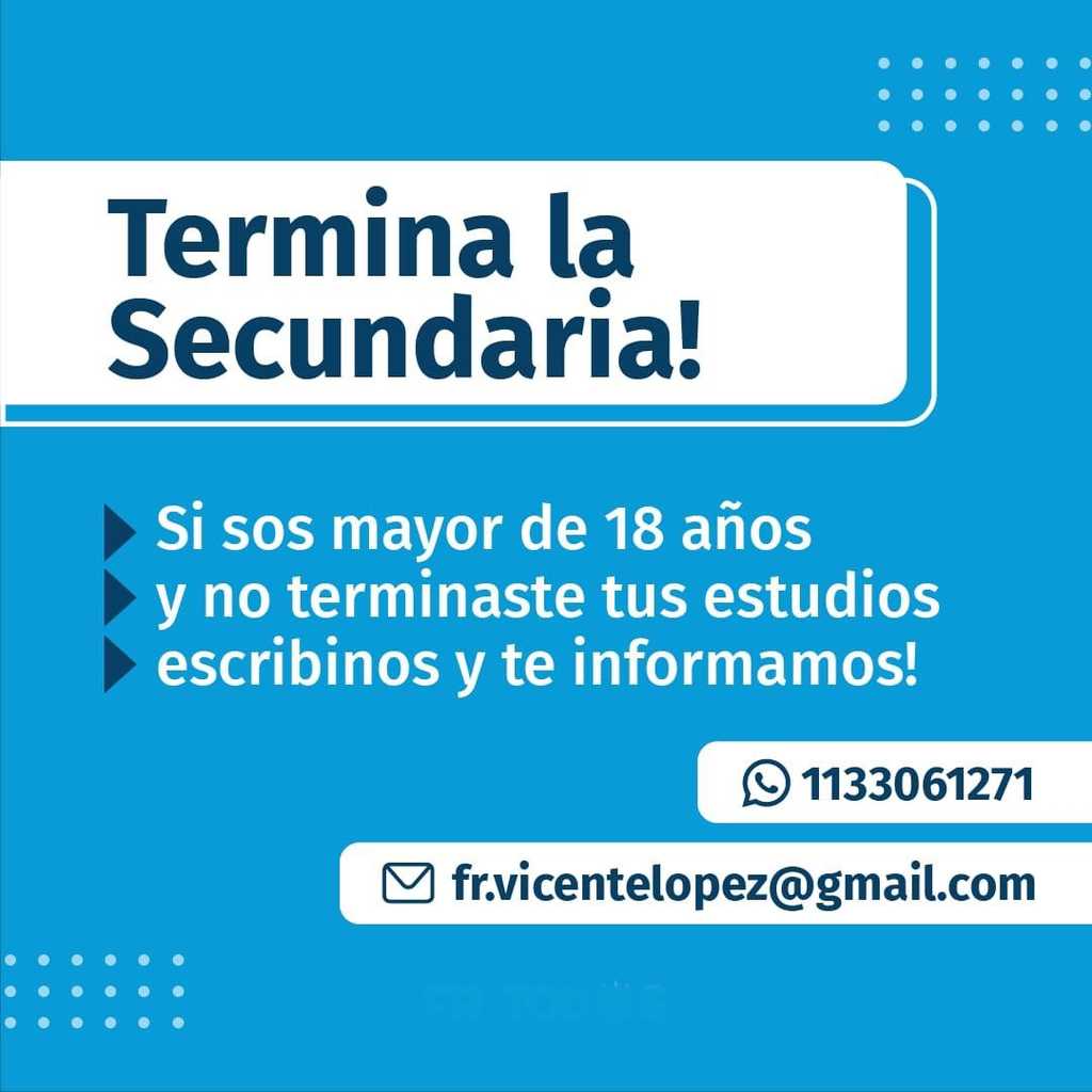 En Vicente López terminá la Secundaria con FINES